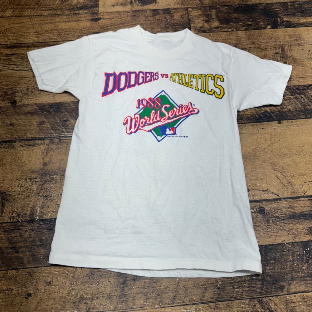Vintage‎ 1988 World Series Dodgers vs Athletics MLB T-Shirt SMALL